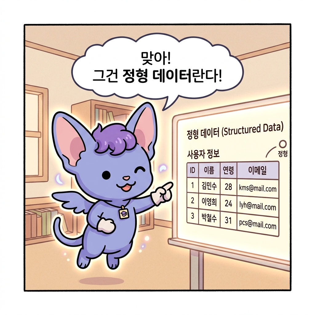 정형 데이터 설명 컷 만화