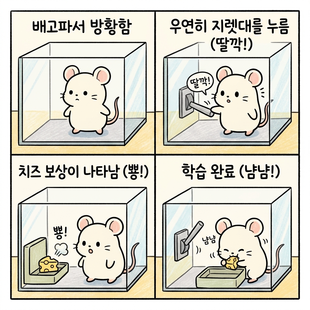 쥐 실험의 시행착오 학습 단계