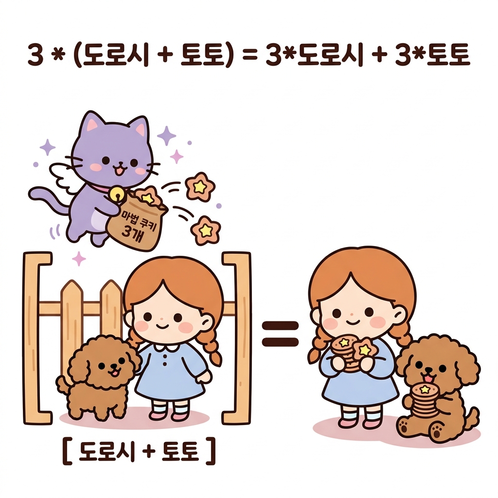 분배법칙 과자 분배 비유