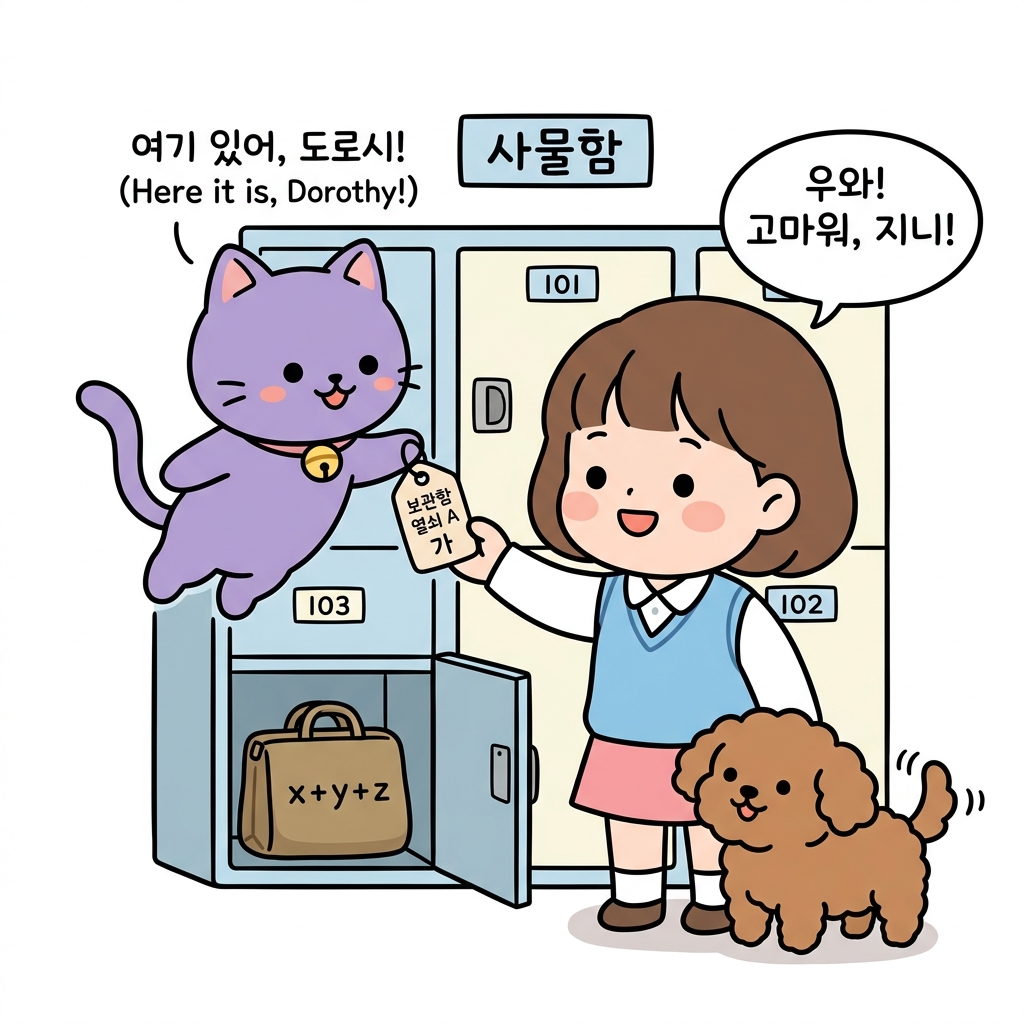 치환과 보관함 해결 비유
