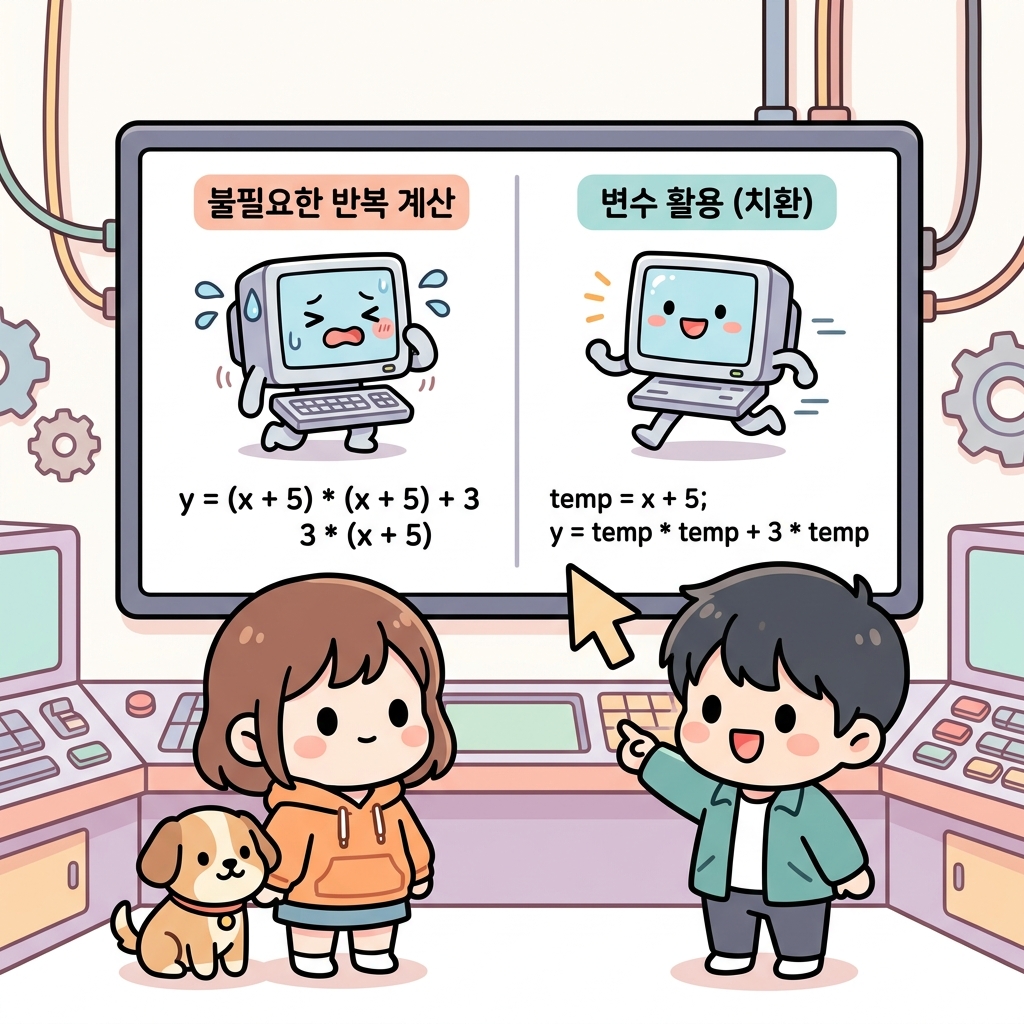 프로그래밍에서의 변수를 이용한 치환