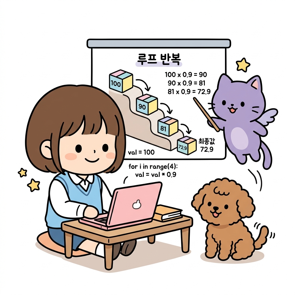 프로그래밍에서의 지수 감쇄 루프 반복