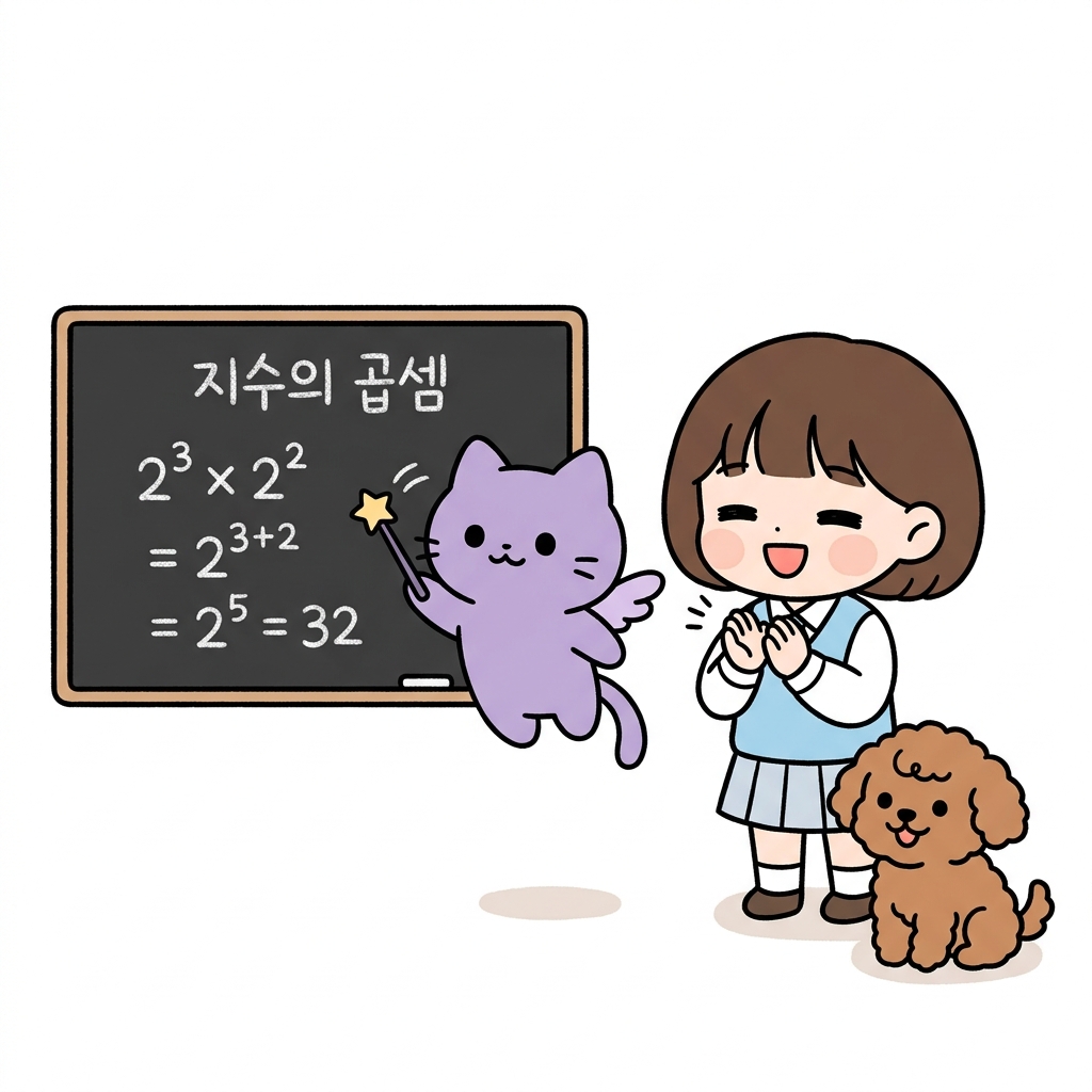 밑이 같은 지수의 곱셈 규칙