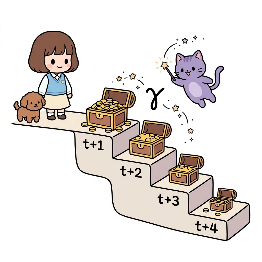 미래 보상의 지수적 할인