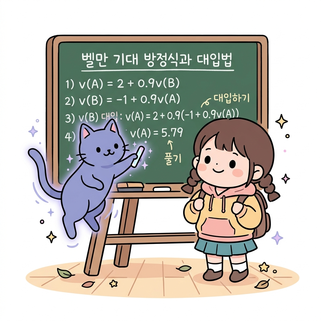 벨만 기대 방정식 대입법