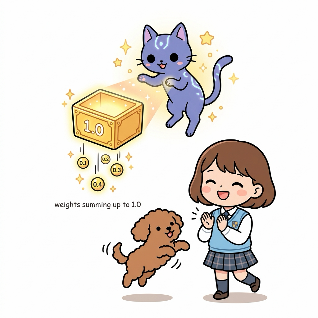 가중치 합의 보존