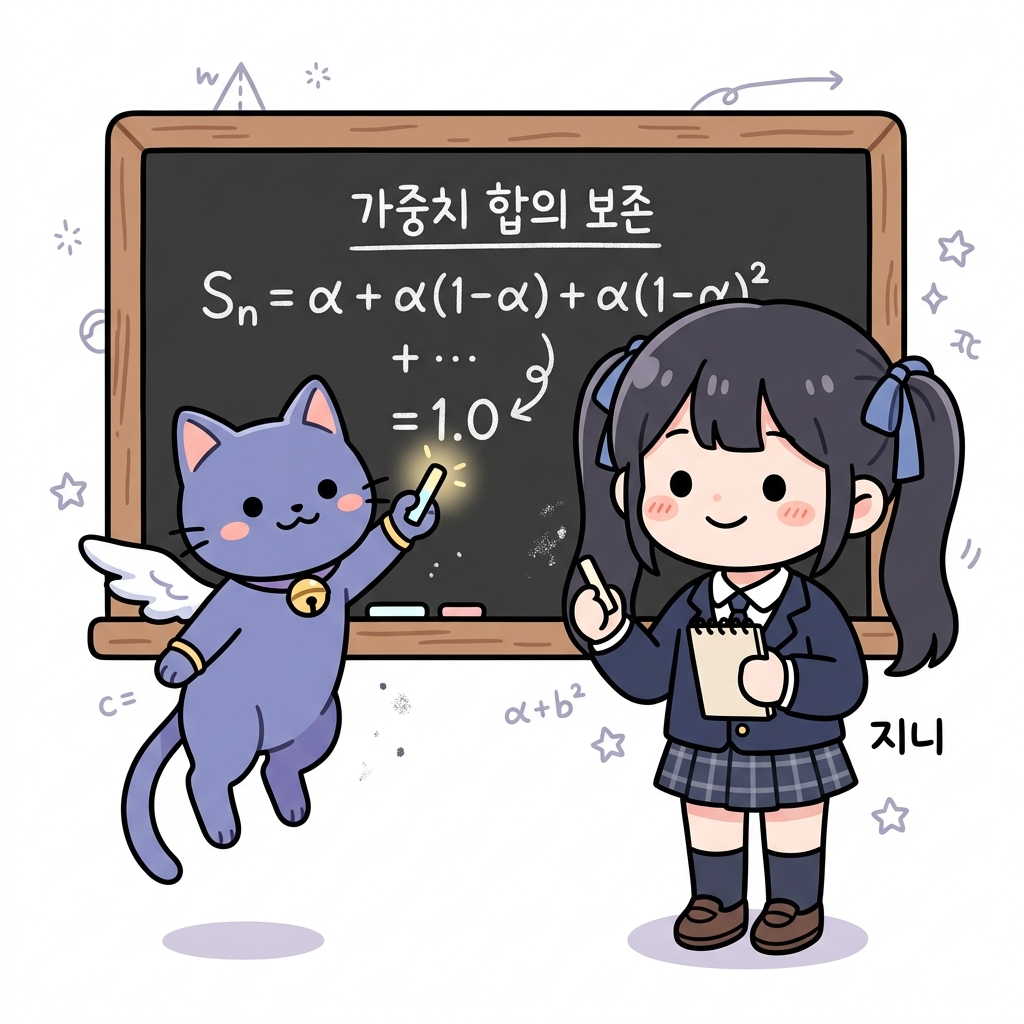 가중치 합의 보존