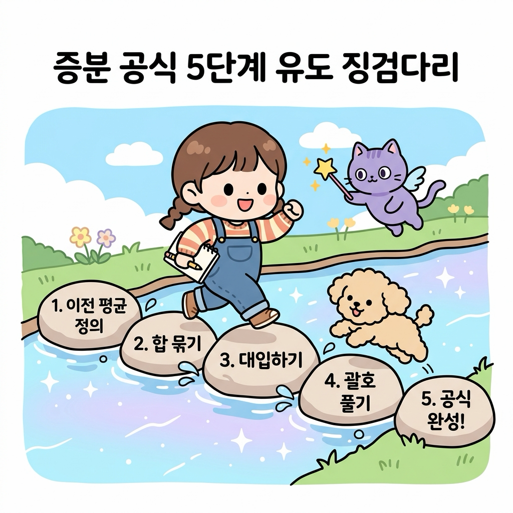 증분 공식 5단계 유도 징검다리