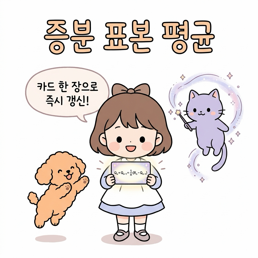 증분 표본 평균과 카드 한 장 갱신