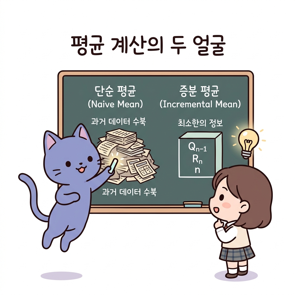 단순 평균과 증분 평균 비교