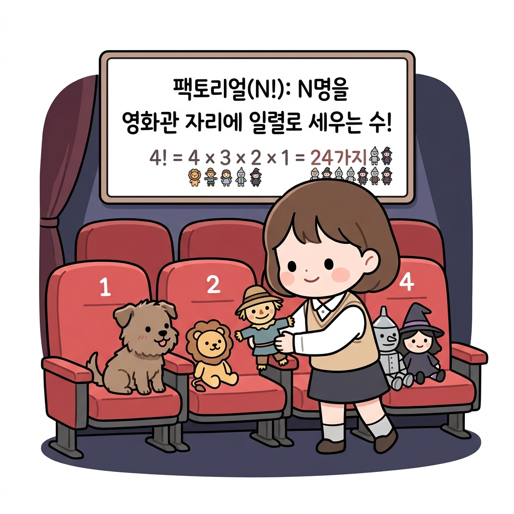 영화관 좌석 배치를 통한 팩토리얼 시각화