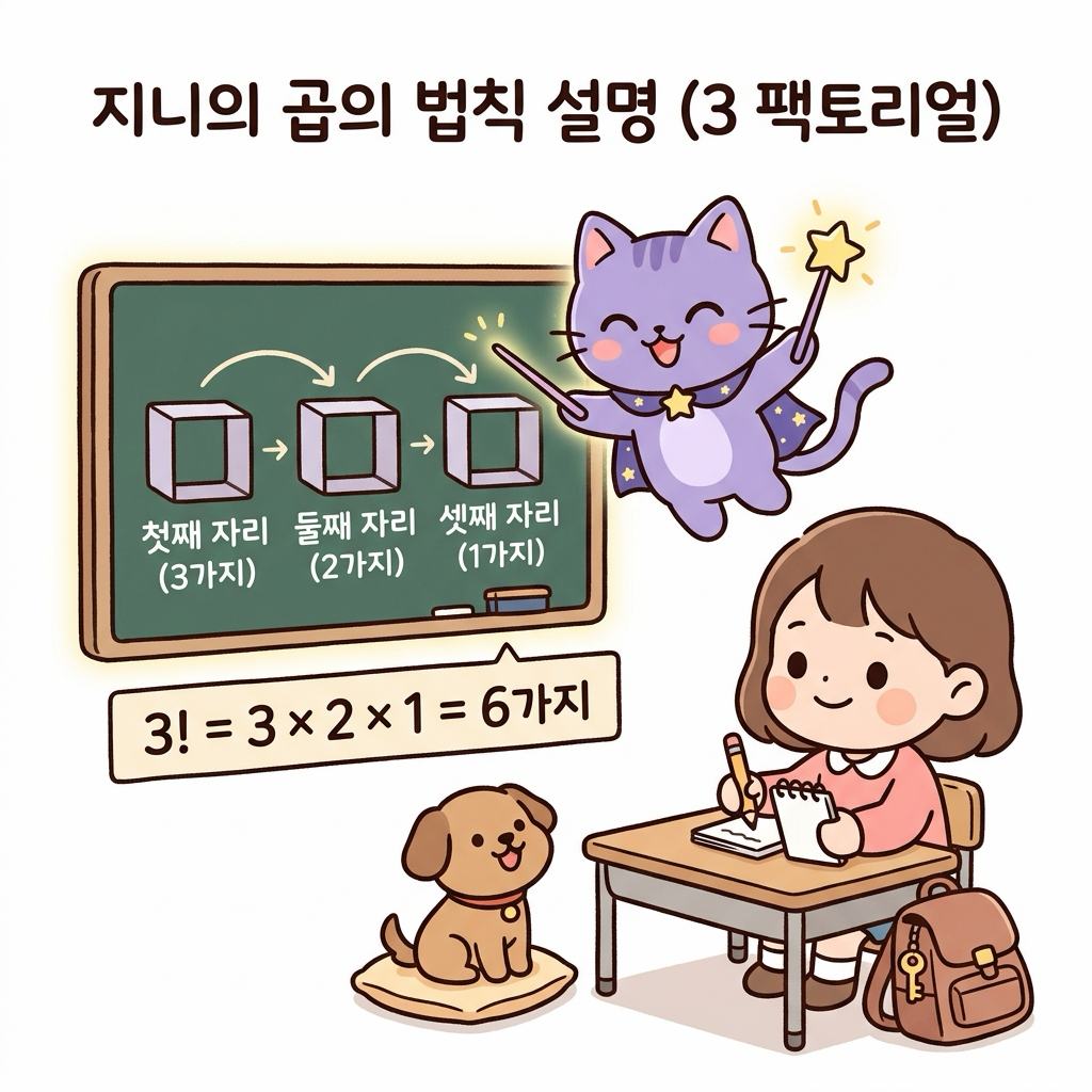 지니의 3 팩토리얼 칠판 설명
