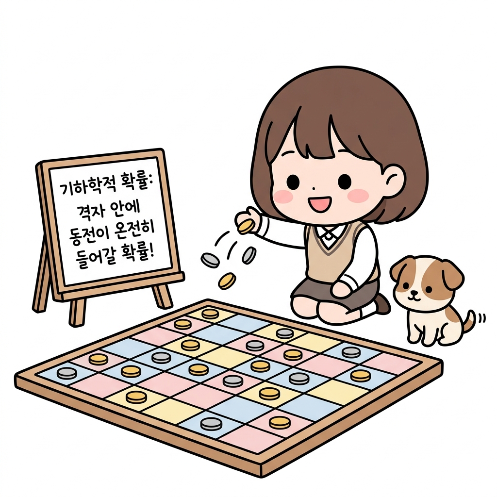 기하학적 확률 격자판 동전 실험