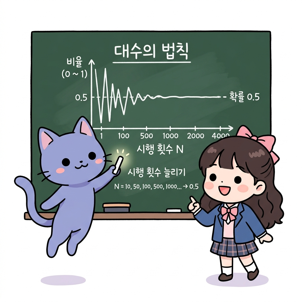 대수의 법칙 도식