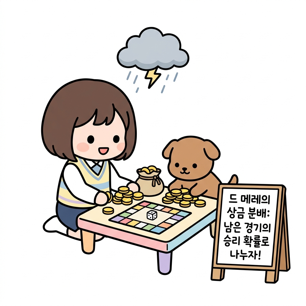 갑작스럽게 중단된 게임의 상금 분배 문제