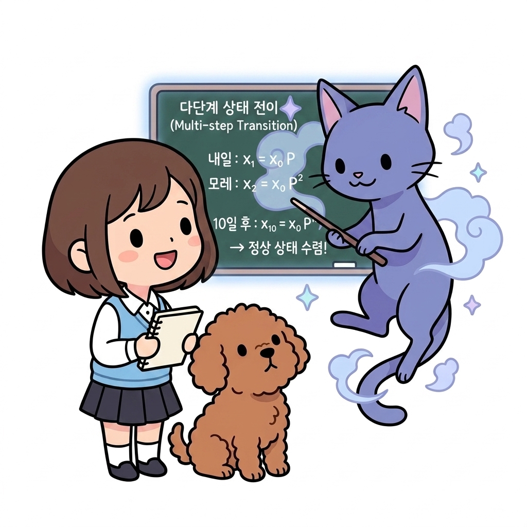 다단계 상태 전이와 행렬 거듭제곱