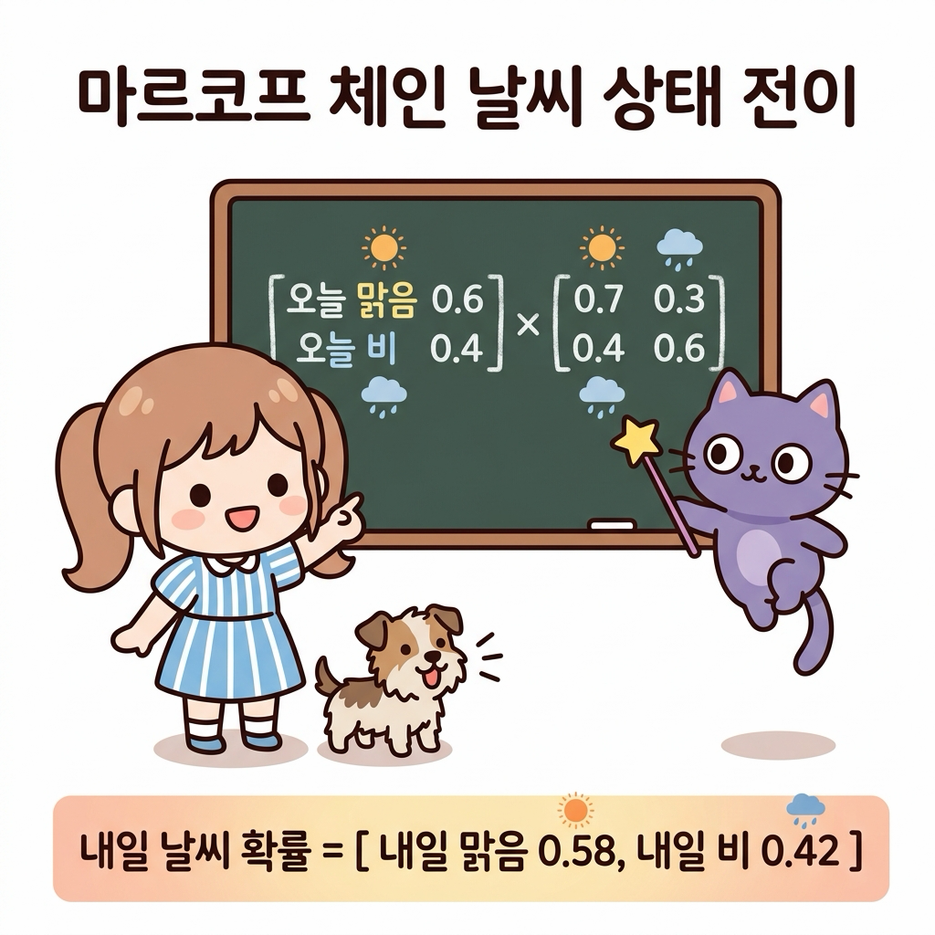 마르코프 체인 날씨 상태 전이