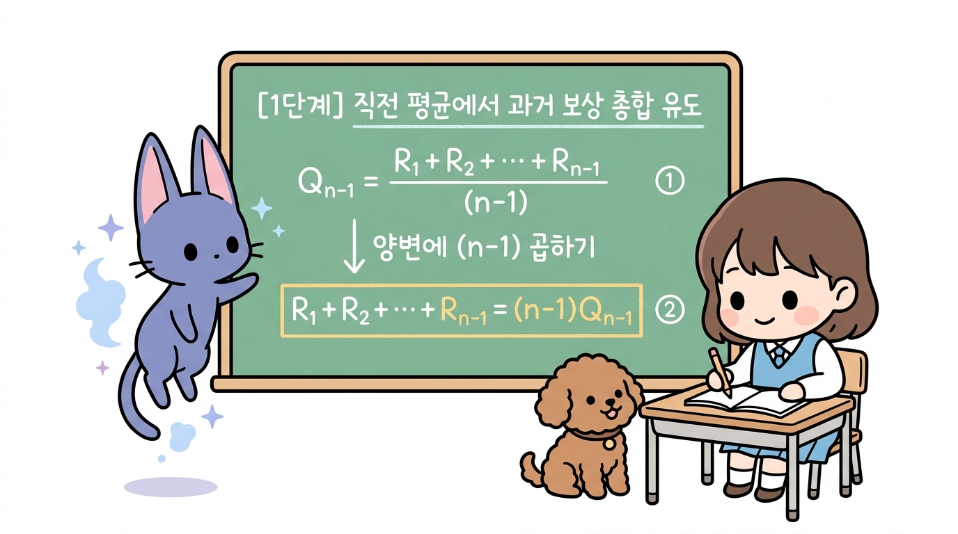 1단계: 직전 평균에서 과거 보상 총합 유도