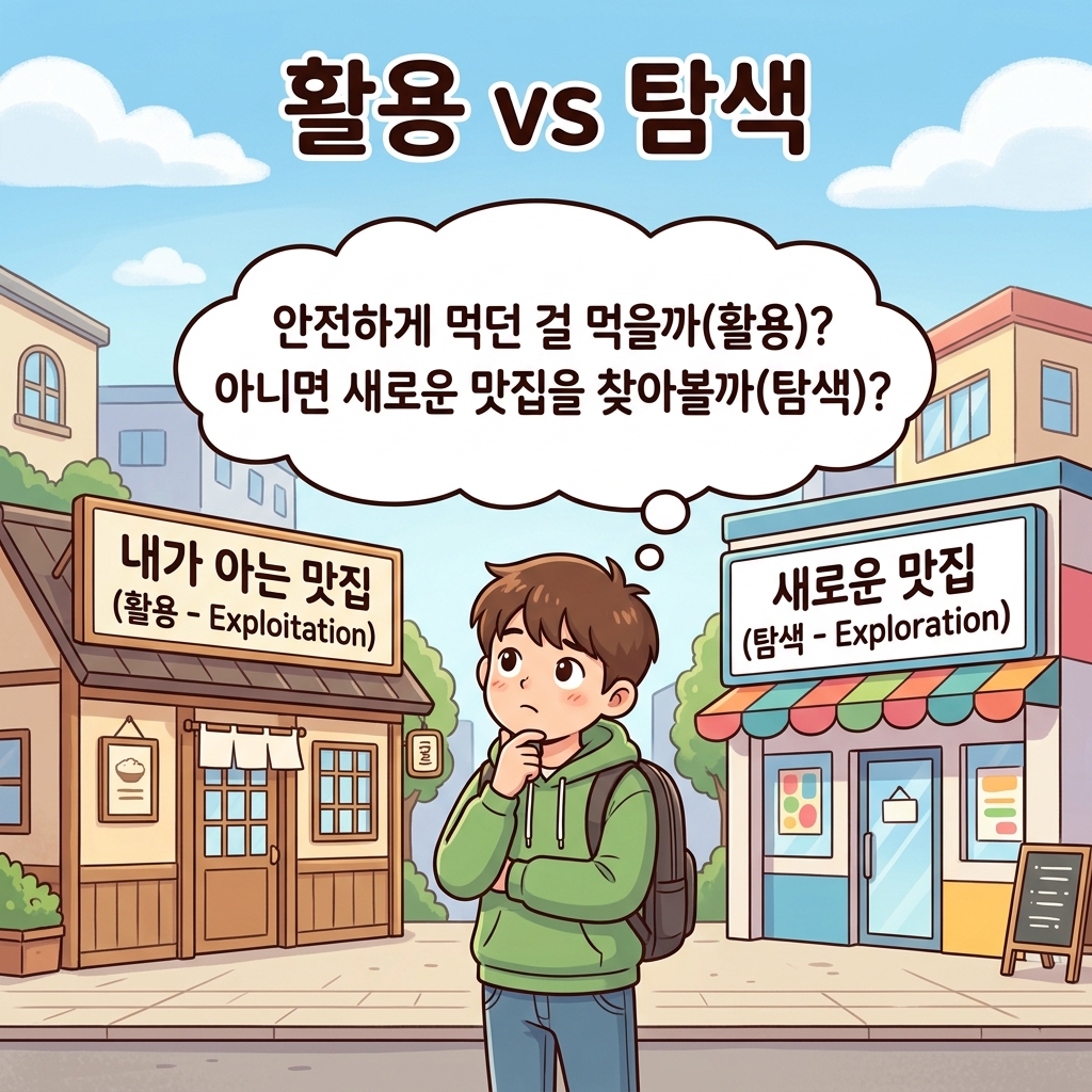 활용 vs 탐색 만화