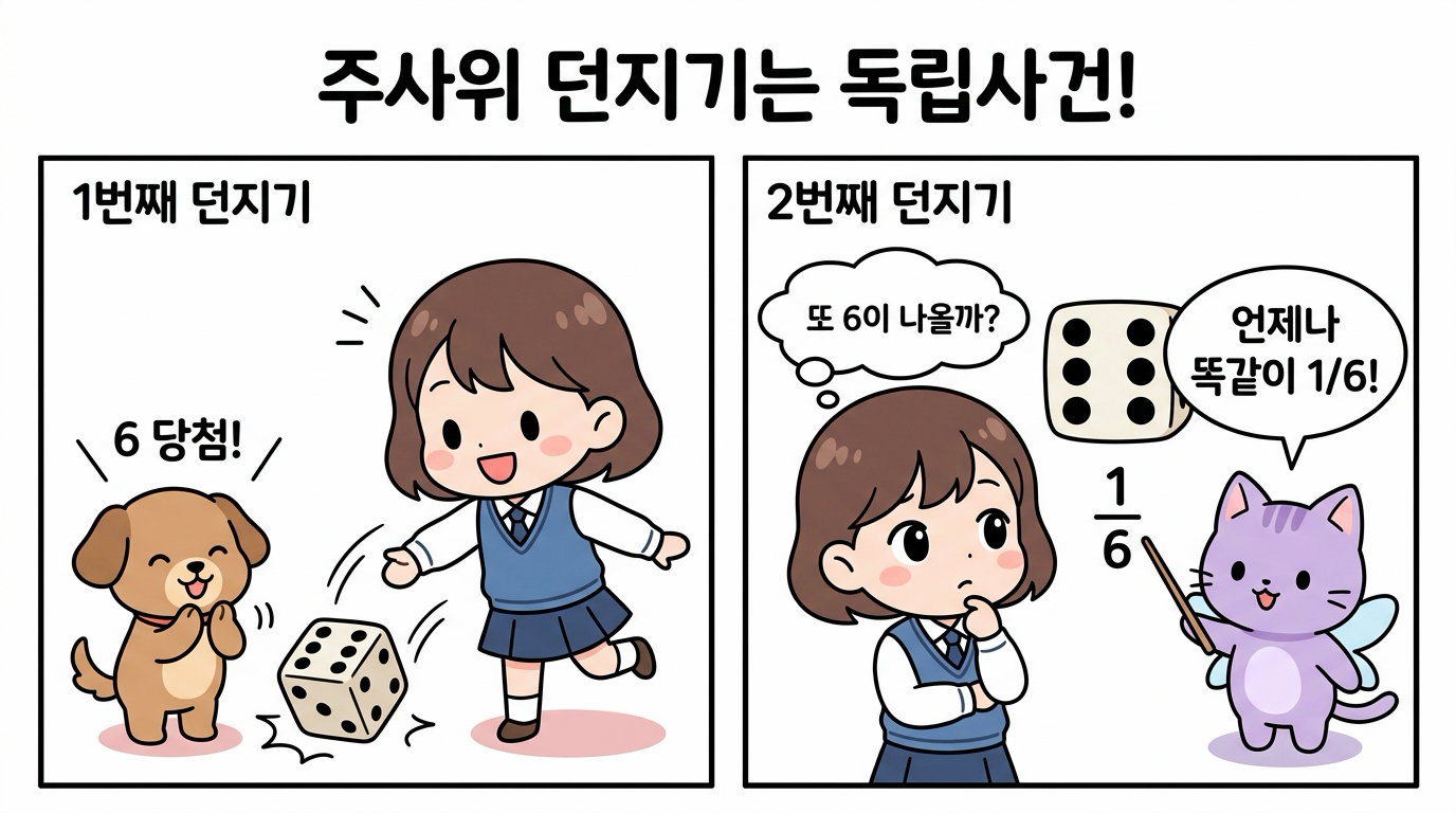 주사위 던지기는 독립사건