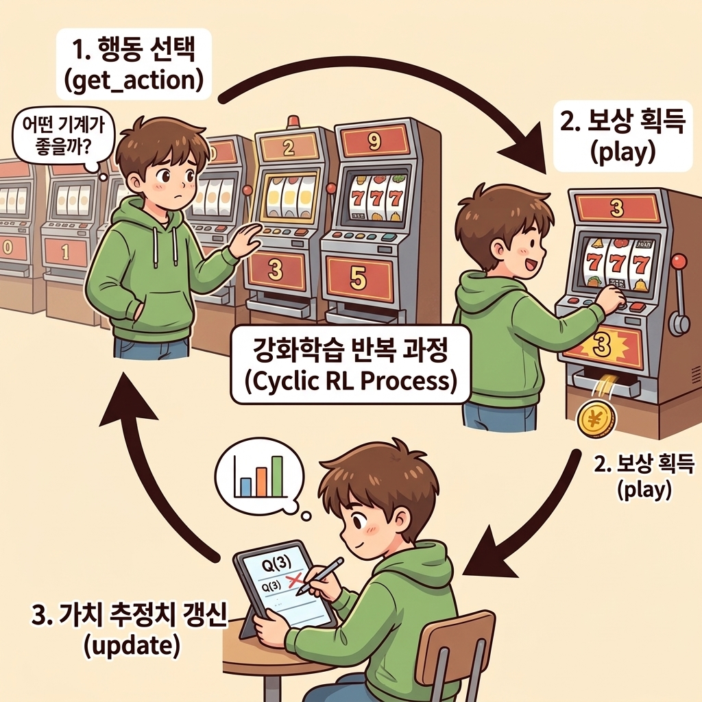 밴디트 시뮬레이션 반복 과정