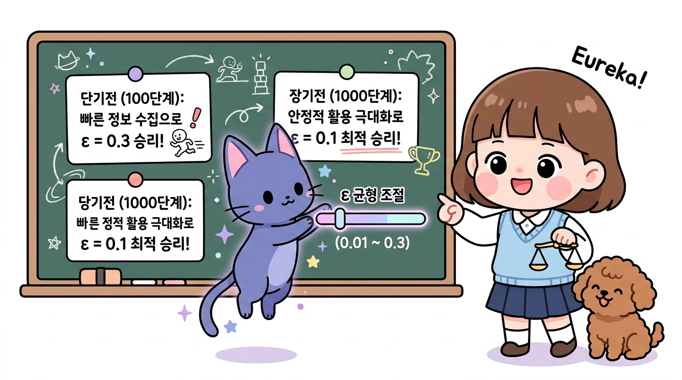 문제 상황에 따른 최적의 ε 균형 조절