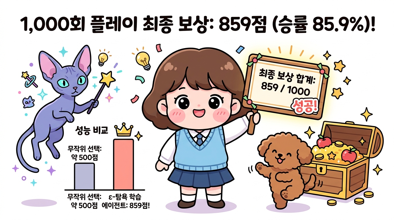 1,000회 플레이 최종 보상 859점 달성