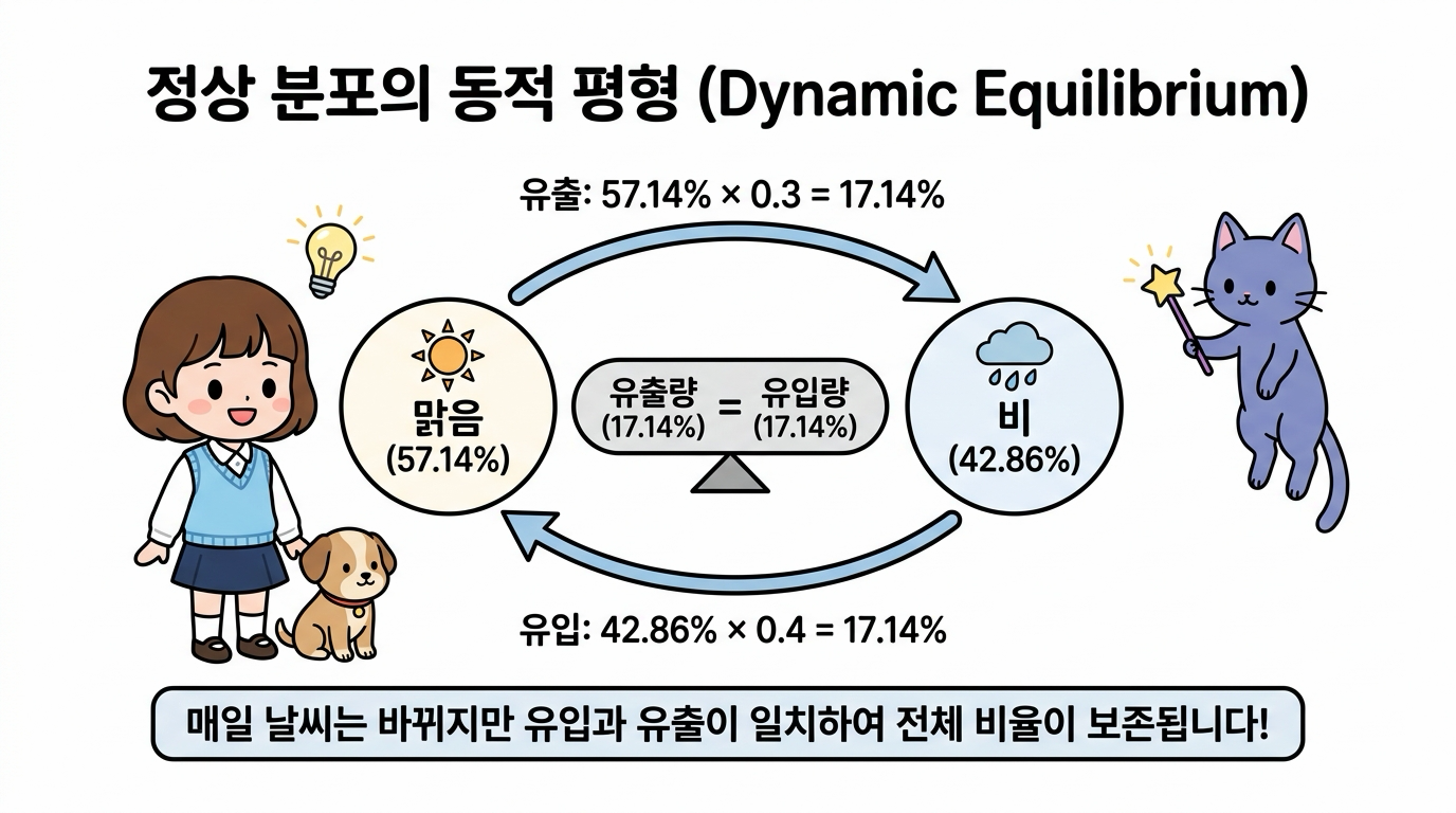 정상 분포의 동적 평형 원리