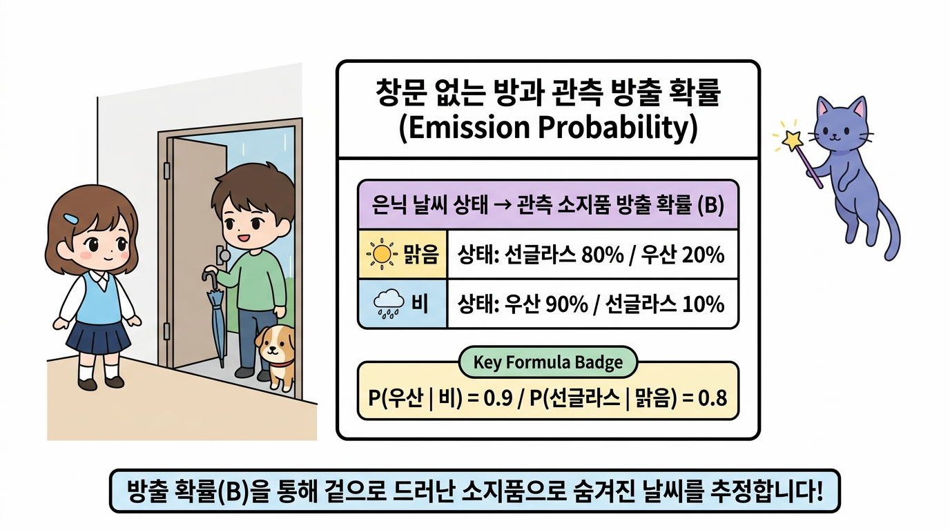 창문 없는 방과 우산 방출 확률