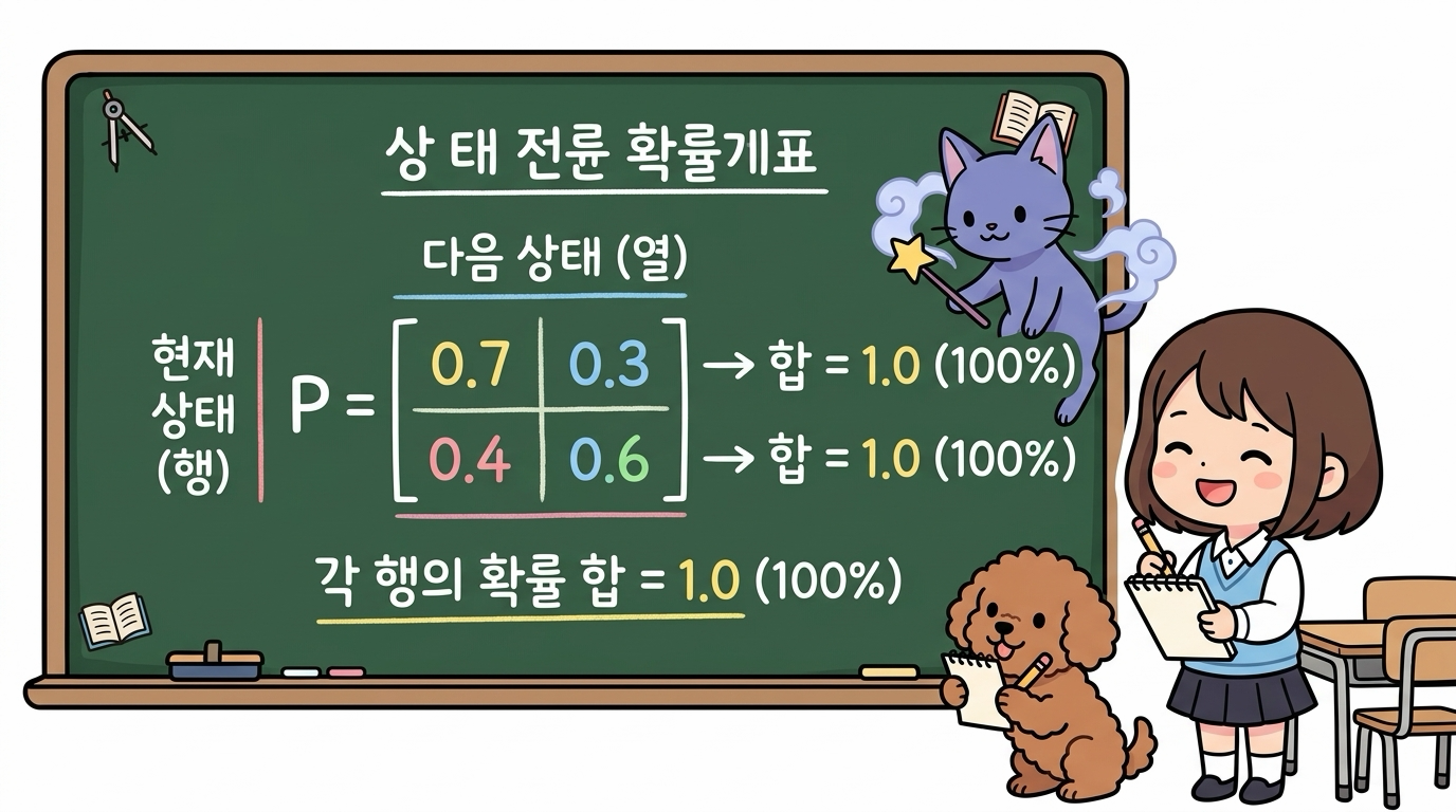상태 전이 확률 행렬의 구조와 성질
