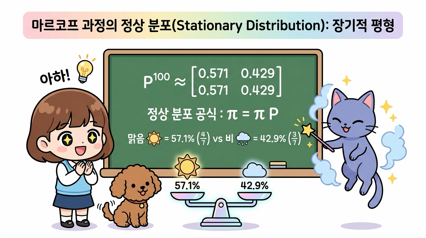 마르코프 과정의 정상 분포 장기적 평형