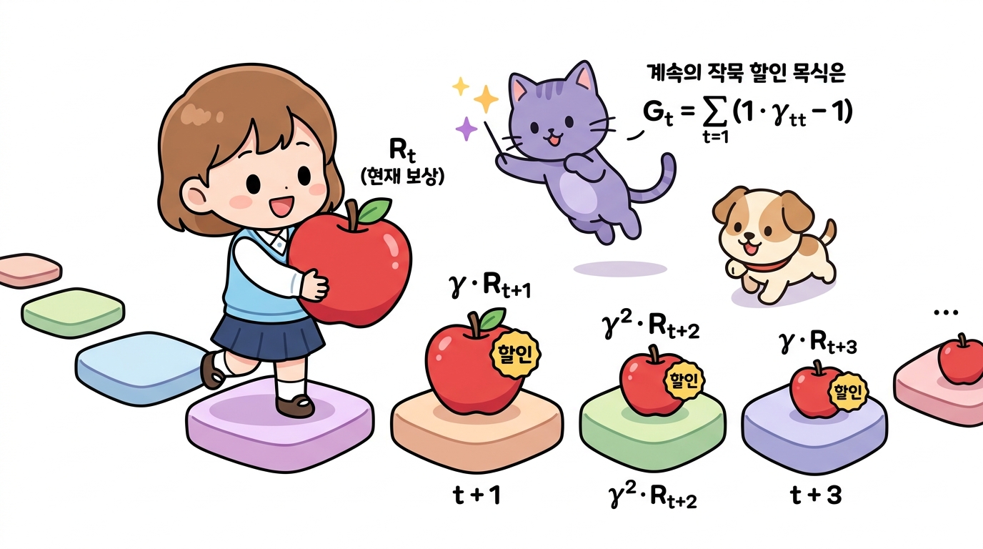 지속적 과제와 미래 보상 할인율의 감쇠 효과