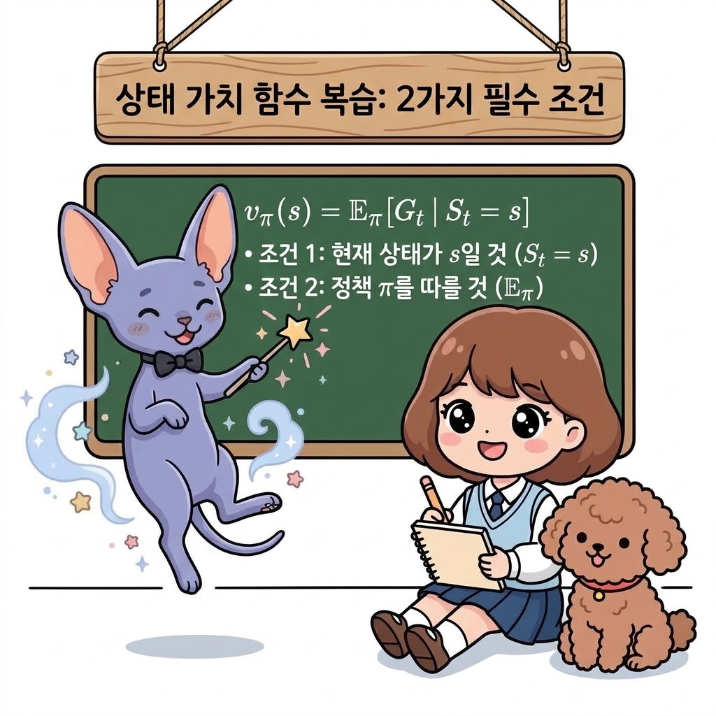 상태 가치 함수 복습: 2가지 필수 조건