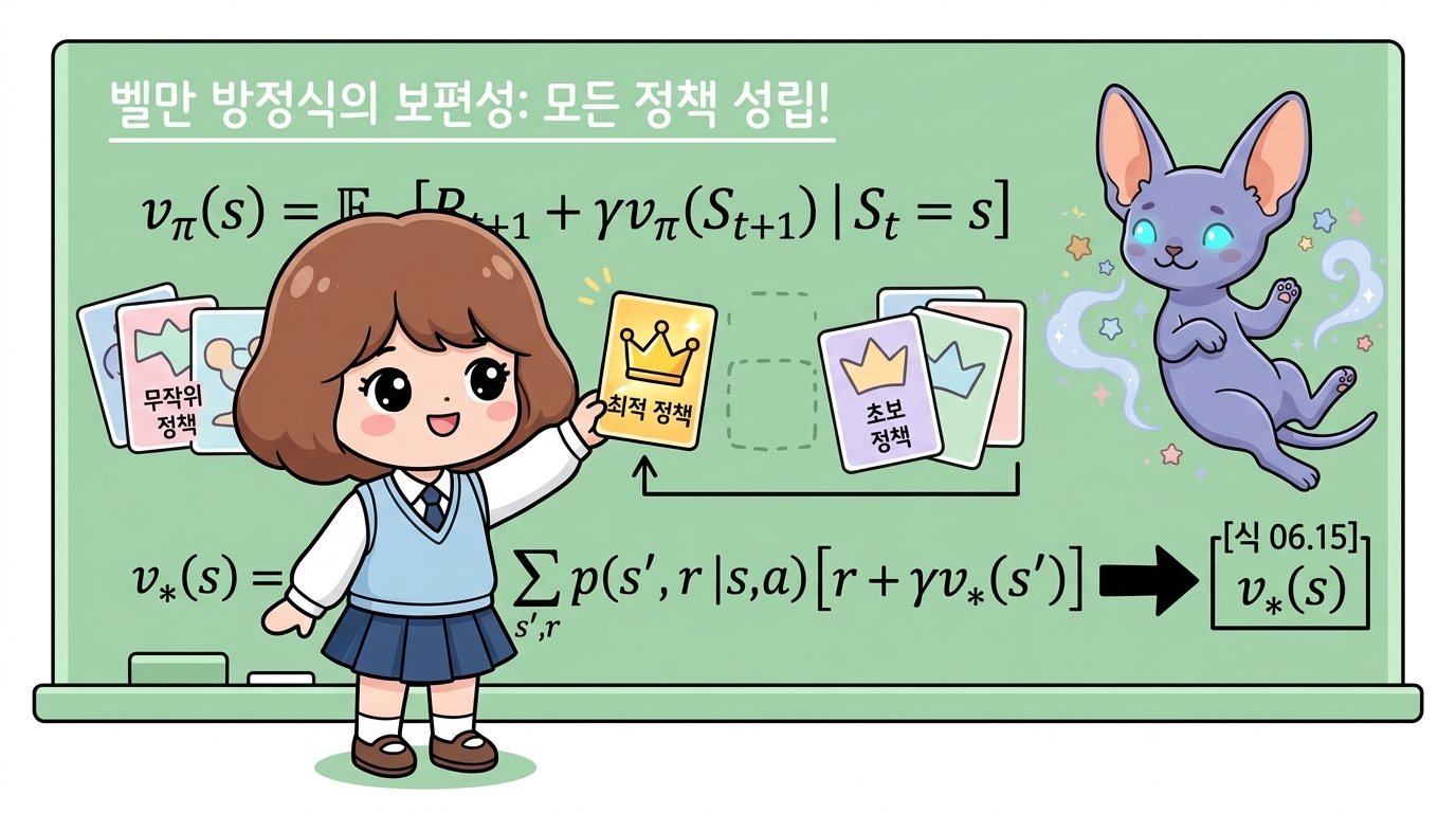 벨만 방정식의 최적 정책 대입