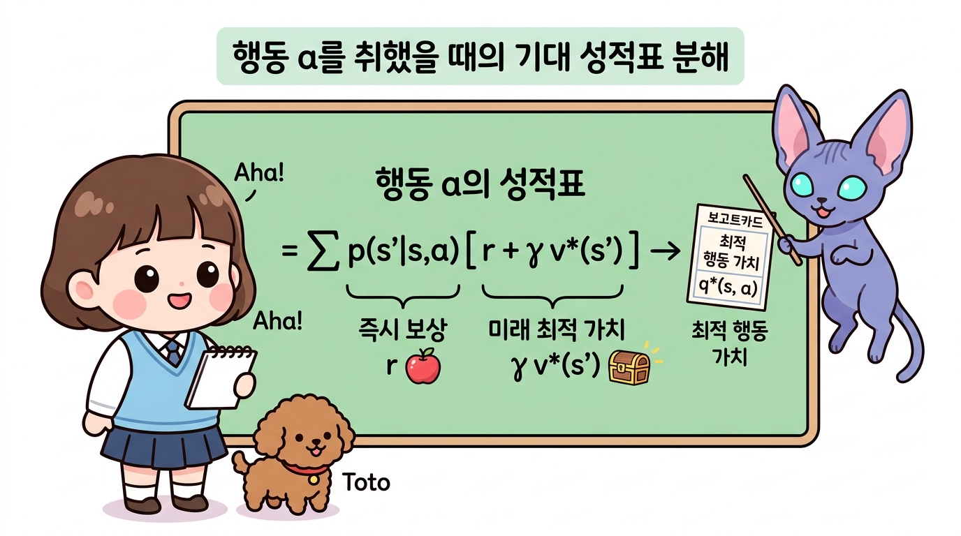 행동 a를 취했을 때의 기대 성적표 분해