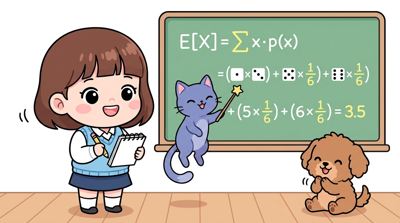 주사위 눈의 기댓값 계산 원리와 시그마 수식