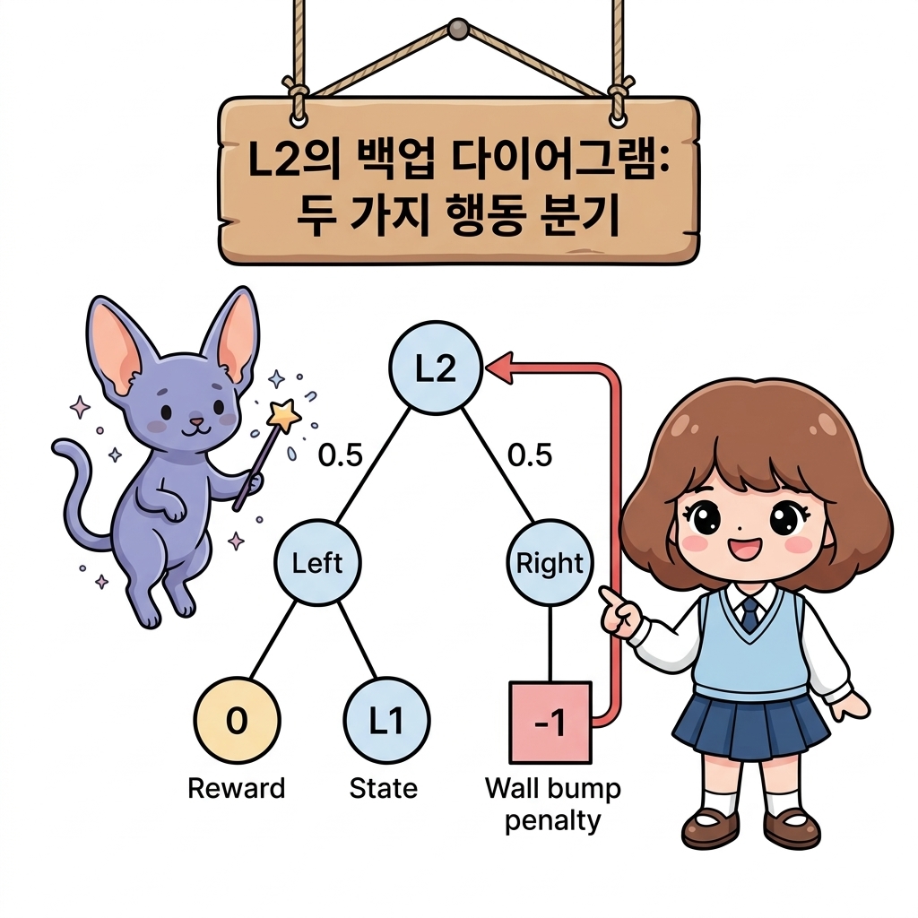 그림 06-10 v_π(L2)를 구하기 위한 백업 다이어그램