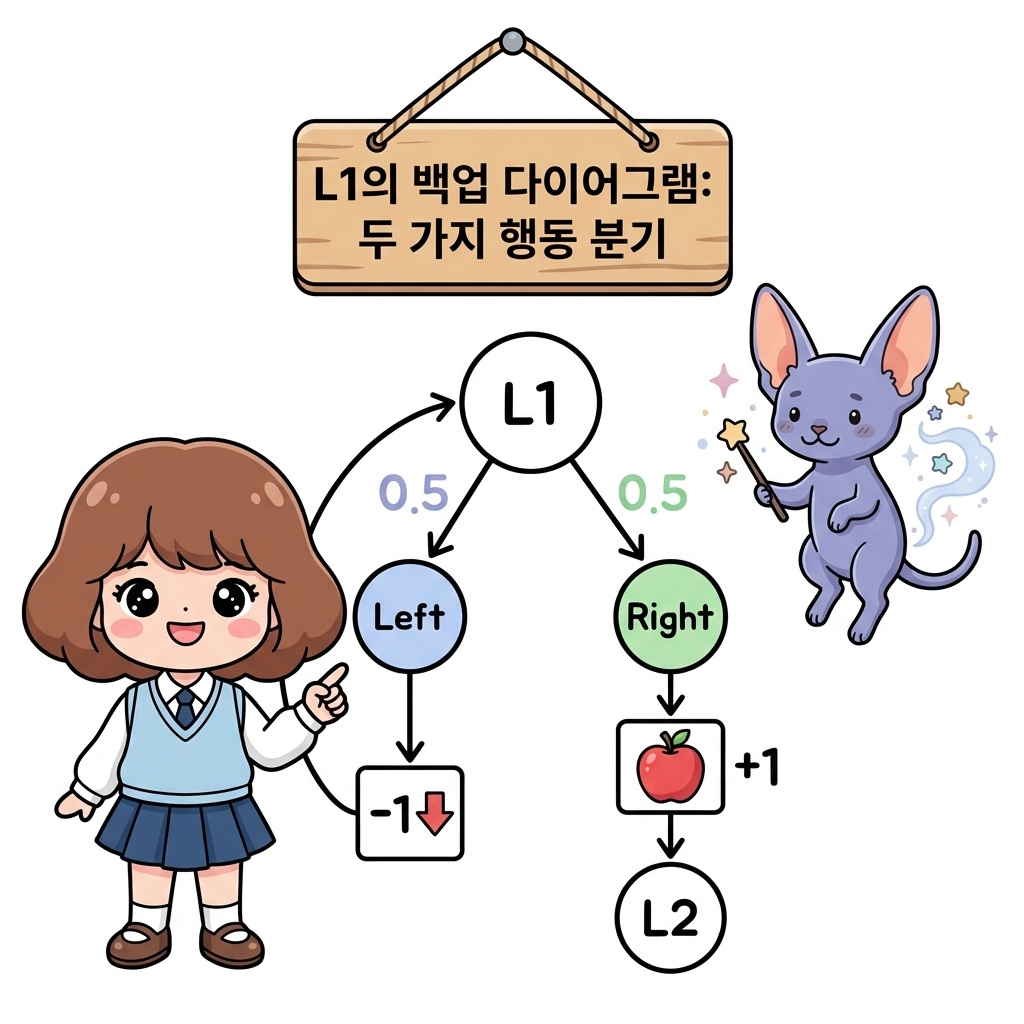그림 06-9 v_π(L1)을 구하기 위한 백업 다이어그램