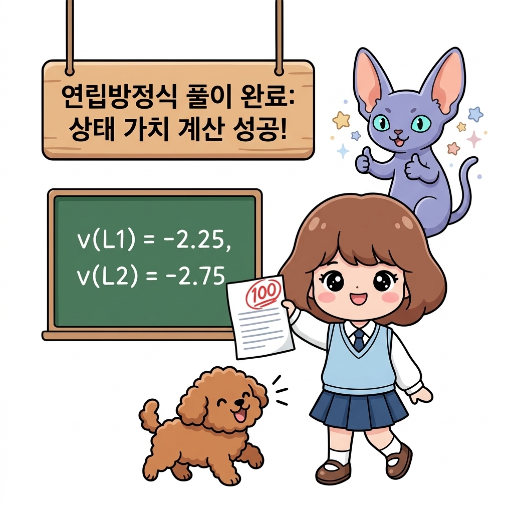 연립방정식 풀이 완료: 상태 가치 계산 성공