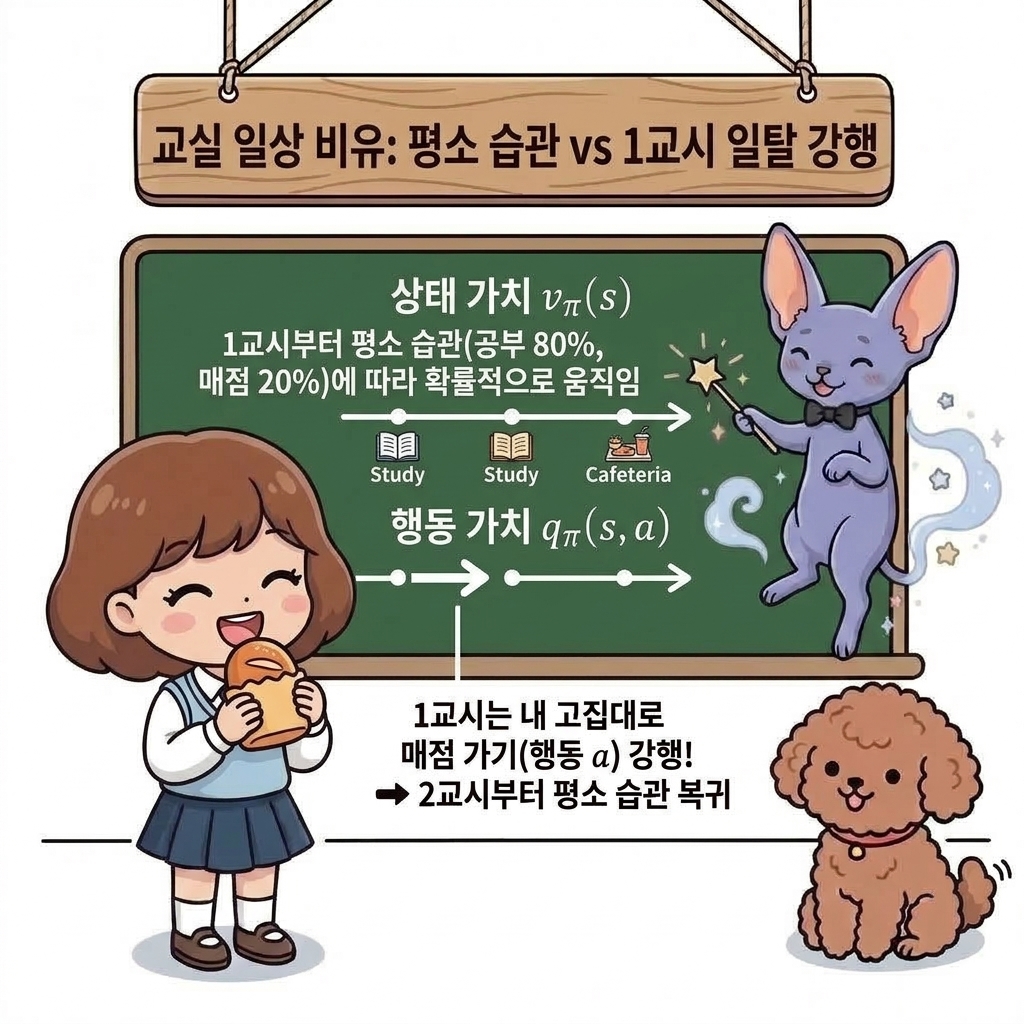 교실 일상 비유: 평소 습관 vs 1교시 일탈 강행
