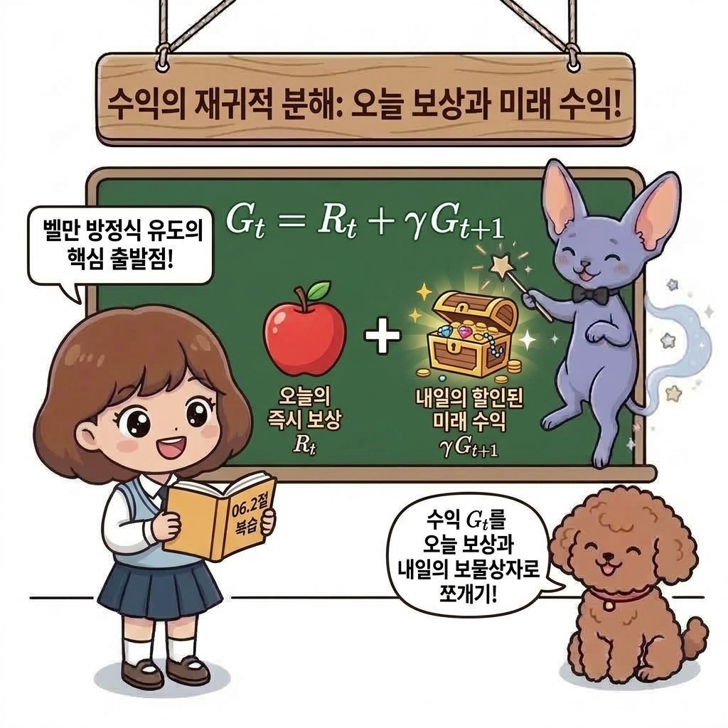 수익의 재귀적 분해: 오늘 보상과 미래 수익