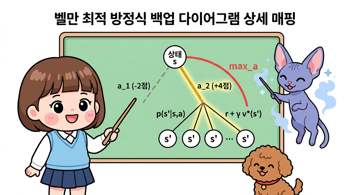 벨만 최적 방정식 백업 다이어그램 상세 매핑