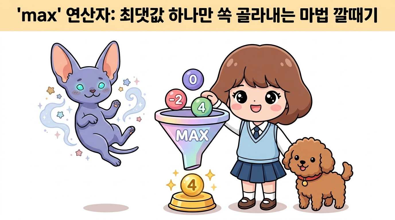 max 연산자 마법 깔때기 비유