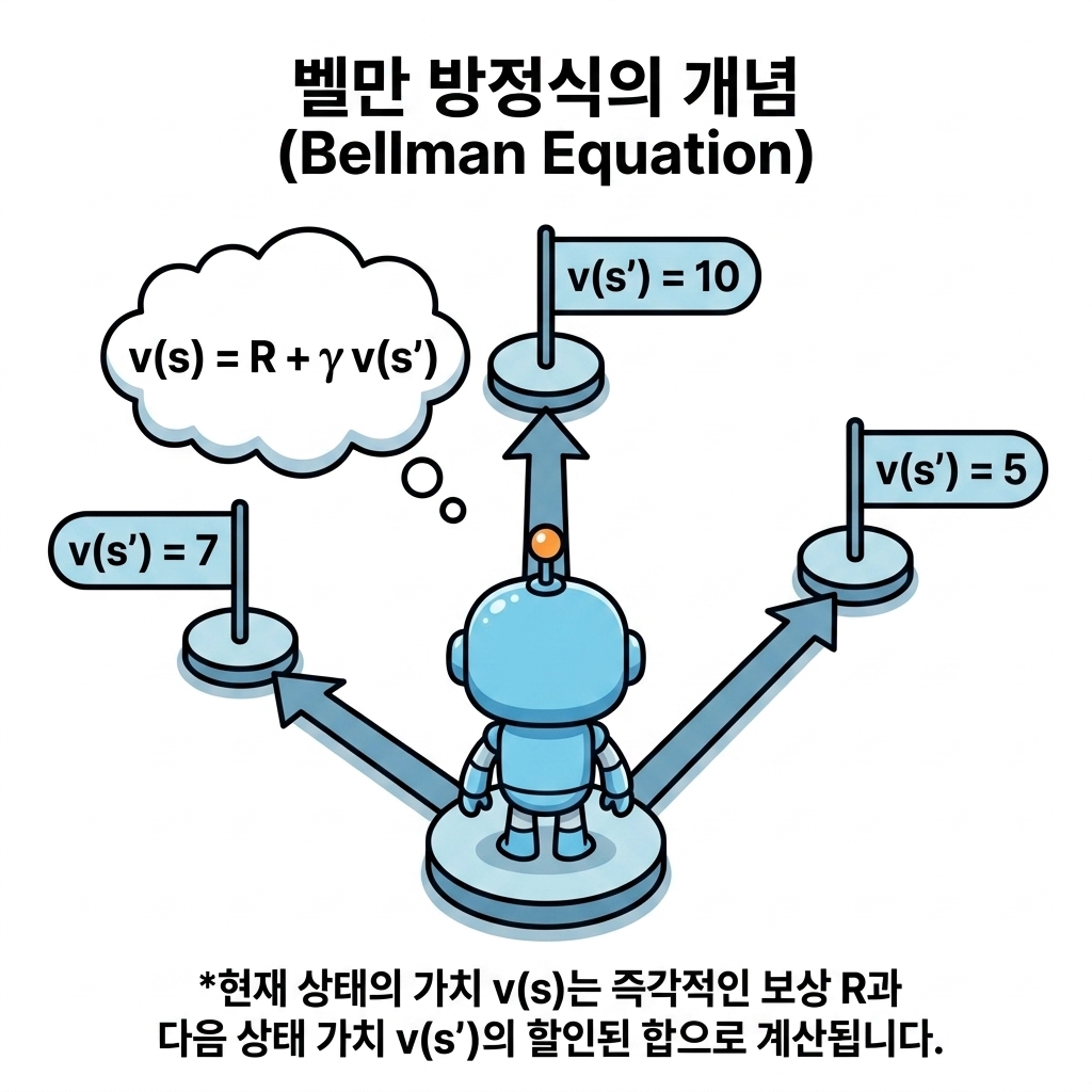 벨만 방정식 개념 일러스트