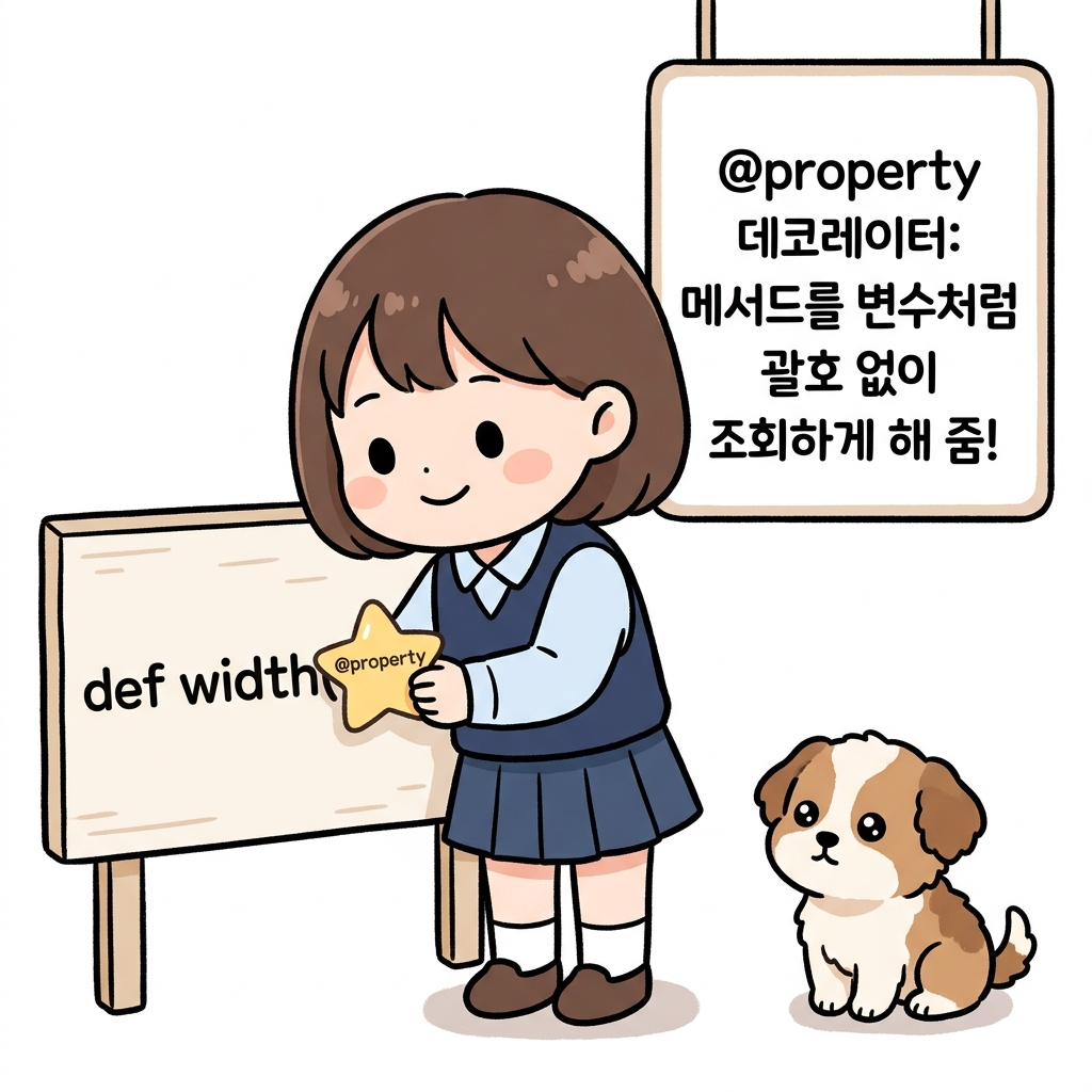 @property 데코레이터: 메서드를 속성(변수)처럼 괄호 없이 조회하게 해 줌!