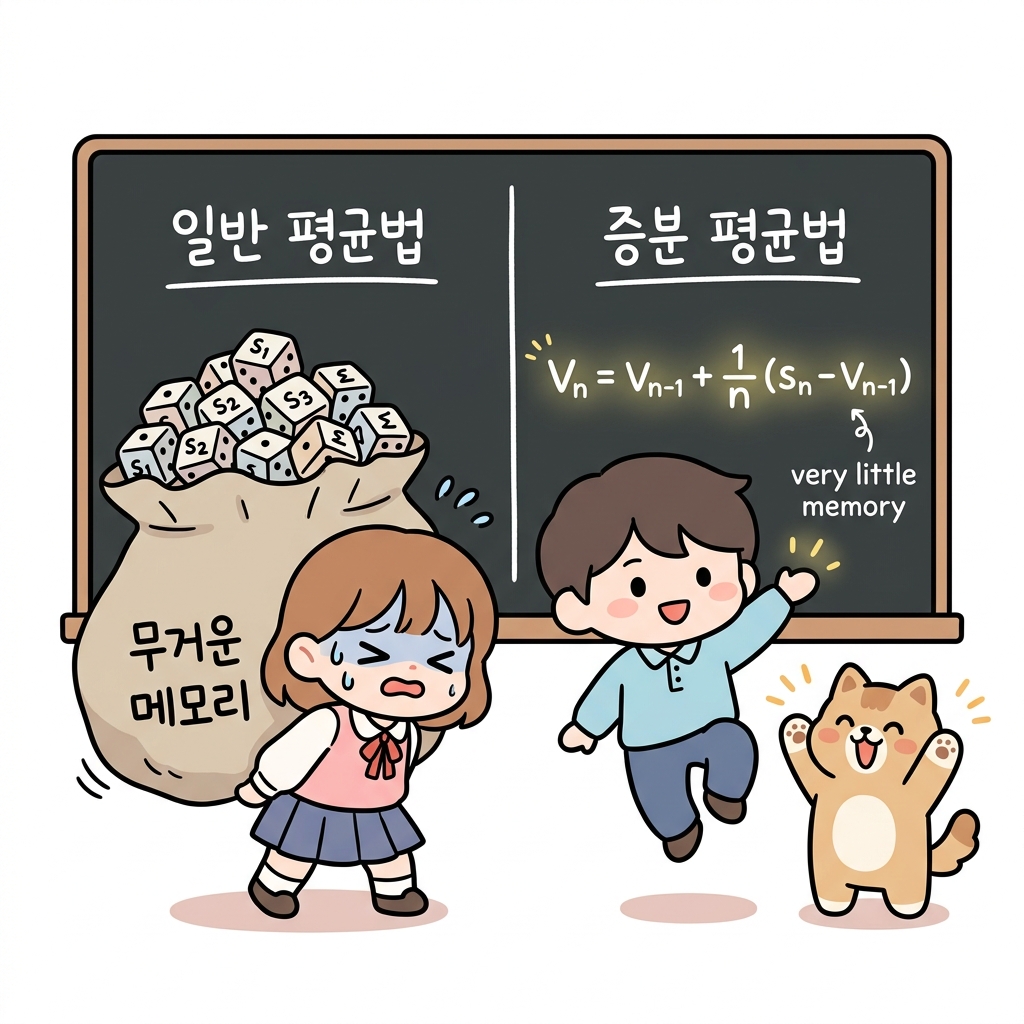 일반 평균법 vs 증분 평균법