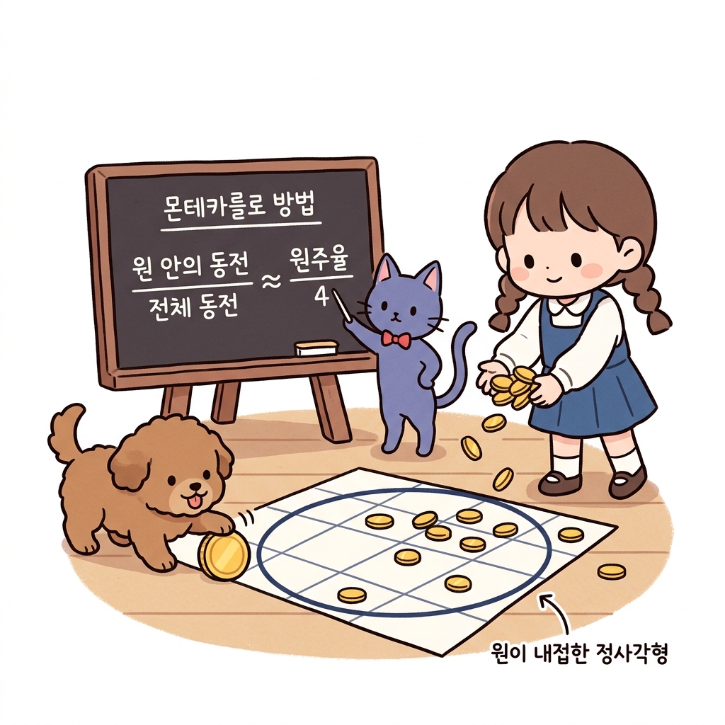 원주율 다트 던지기