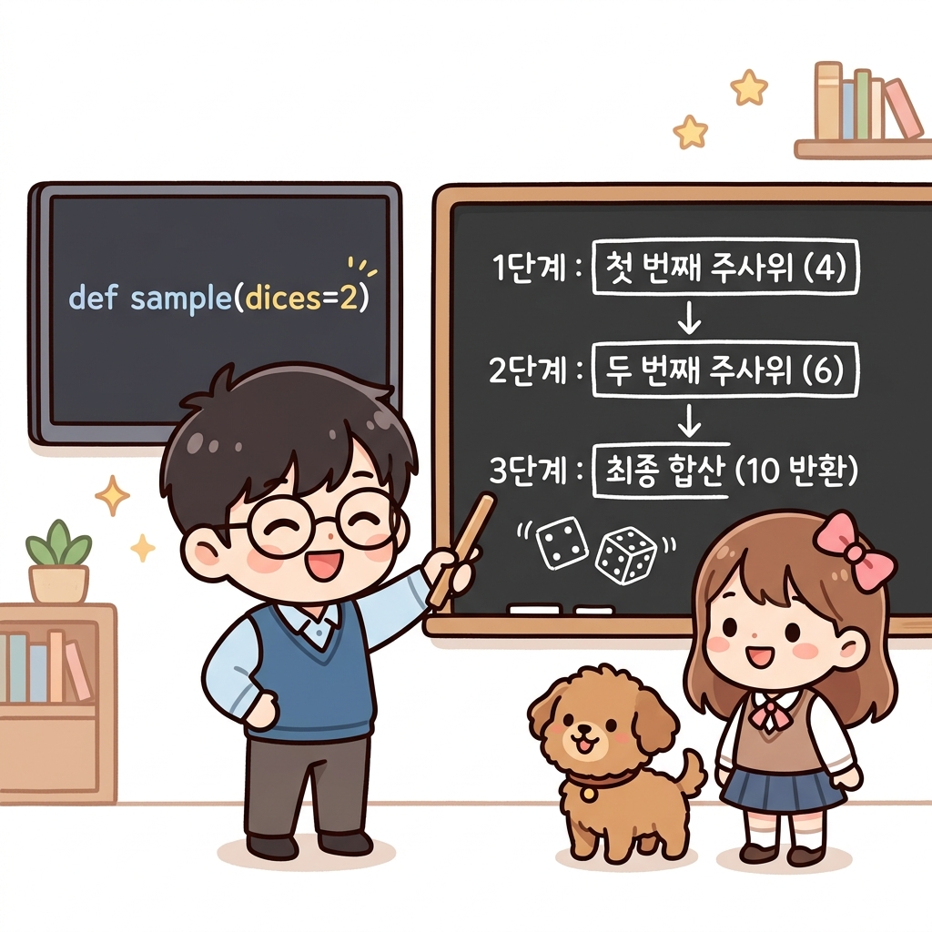 주사위 샘플 코드 동작 흐름